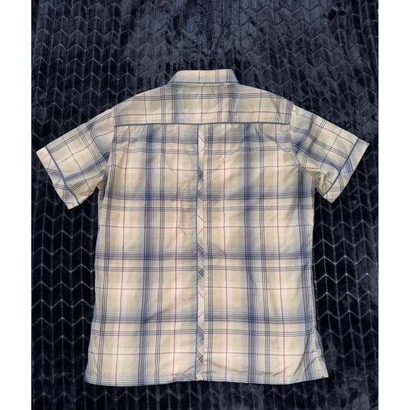 Kuhl Shirt Mens Blue Plaid Eluxur Short Sleeve Pearl Snap Outdoors Logo Sz L‎ - Picture 5 of 7